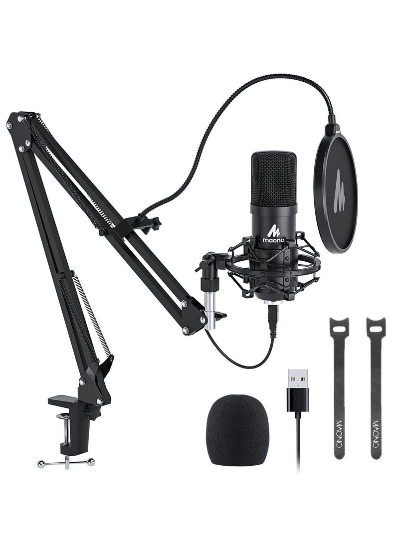 Maono AU-A04 USB Microphone, MAONO  Plug & Play PC Computer Podcast Condenser Cardioid Metal Mic Kit with Professional Sound Chipset for Recording, Gaming, Singing, YouTube - Image 1